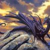 Fantasy Black Dragon Paint by numbers