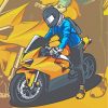 Illustration Motorcycle Driver paint by numbers