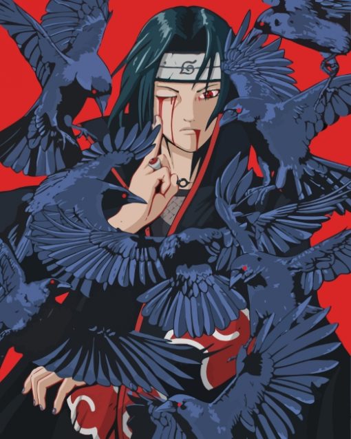 Itachi Uchiha And Crows Paint by numbers