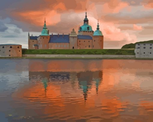 Kalmar Castle At Sunset Paint by numbers