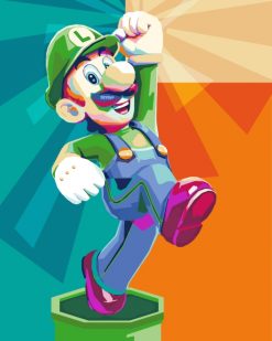 Luigi Super Mario Pop Art paint by numbers