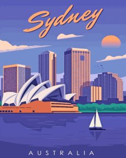 Sydney Australia Poster paint by numbers