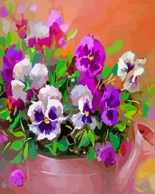 Aesthetic Pansies Flowers paint by numbers