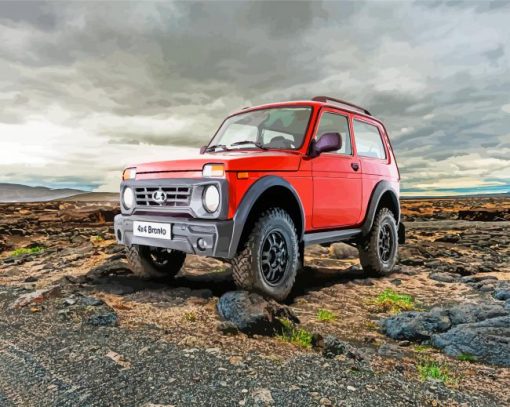 Aesthetic Red Lada paint by numbers