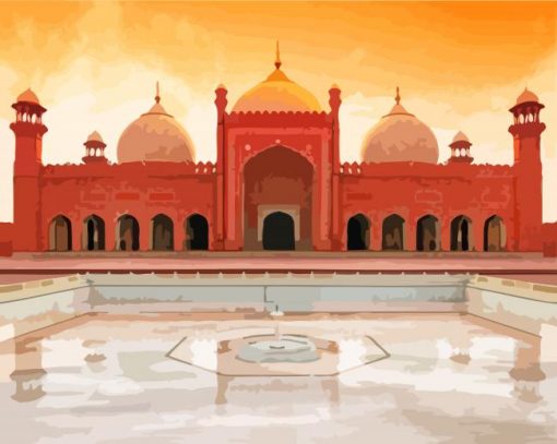 Badshahi Mosque Pakistan paint by numbers