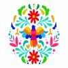 Colorful Otomi paint by numbers