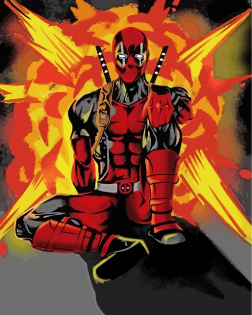 Deadpool Illustration Art paint by numbers