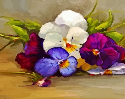 Pansies Flowers paint by numbers