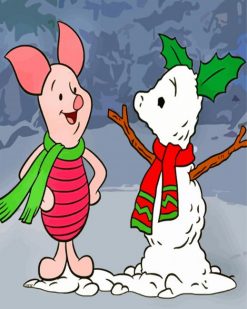 Piglet And Snowman paint by numbers