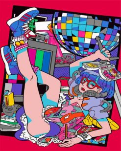 Pop Art Party Girl paint by numbers