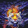 Tiger In The Water paint by numbers