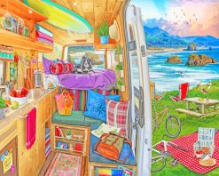 Camper Caravan paint by numbers