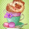 Hedgehog In Cup Paint by numbers