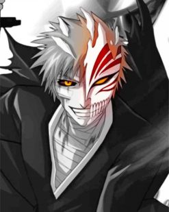 Monochrome Ichigo Kurosaki paint by numbers