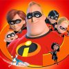 The Incredibles Animated Movie paint by numbers