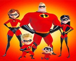 The Incredibles Movie paint by numbers