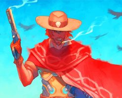 McCree Overwatch Video Game paint by numbers