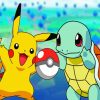 Pokemon Squirtle And Pikachu paint by numbers