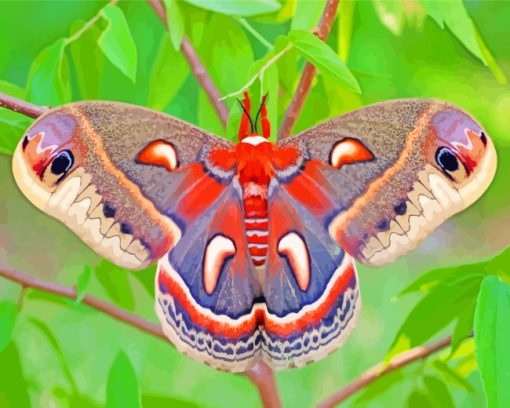 Polyphemus Moth paint by numbers