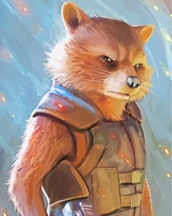 Rocket Raccoon paint by numbers