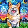 Starry Night Corgi paint by numbers