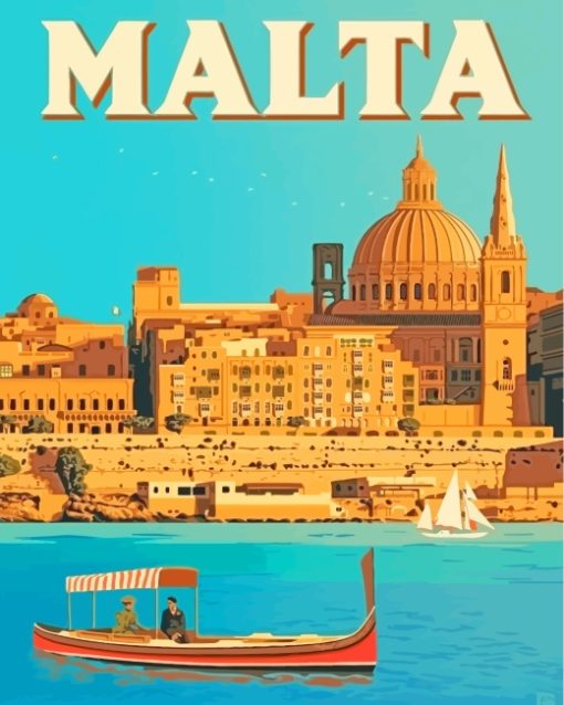 Valleta Malta Poster paint by numbers