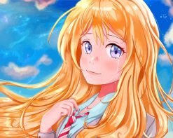 Adorable Kaori Miyazono Anime paint by numbers