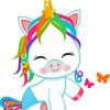 Adorable Baby Unicorn paint by numbers