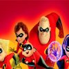 The Incredibles Heroes Family paint by numbers