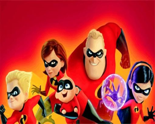 The Incredibles Heroes Family paint by numbers