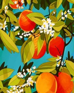 Aesthetic Orange Tree paint by numbers