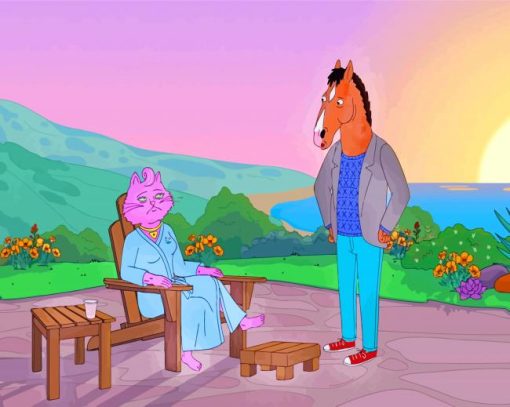 Princess Carolyn And BoJack Horseman paint by numbers