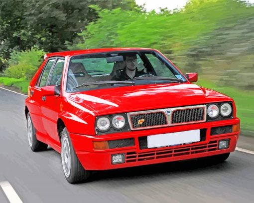 Aesthetic Red Lancia paint by numbers