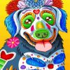 Aesthetic Sugar Skull Dog paint by numbers