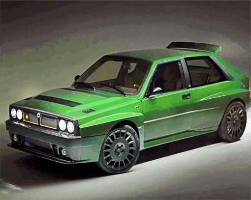 Green Lancia paint by numbers