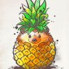 Hedgehog In A Pineapple Paint by numbers