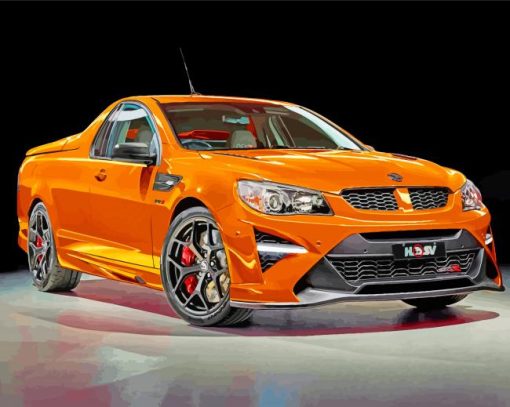 Orange Holden Car paint by numbers