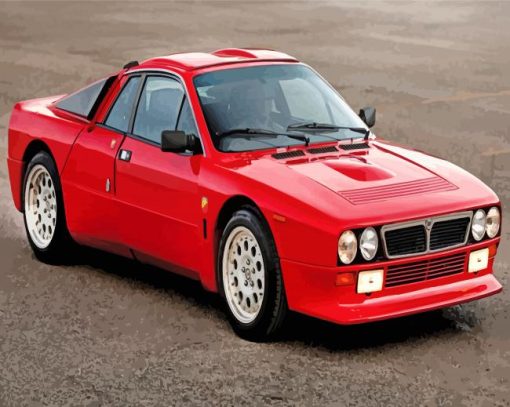 Red Lancia Car paint by numbers