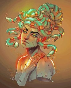 Illustration Medusa paint by numbers