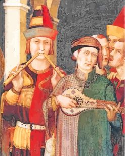 Medieval Musicians paint by numbers