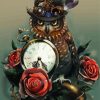 Steampunk Owl With A Vintage Clock paint by numbers