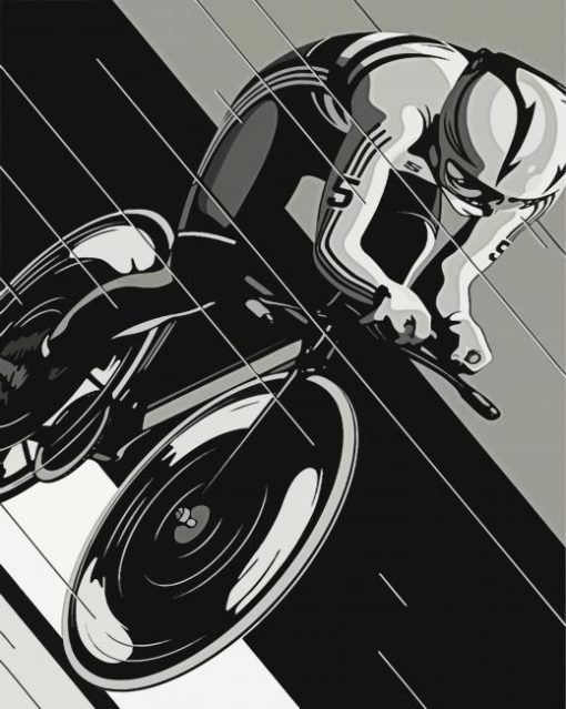 Black And White Cyclist paint by numbers