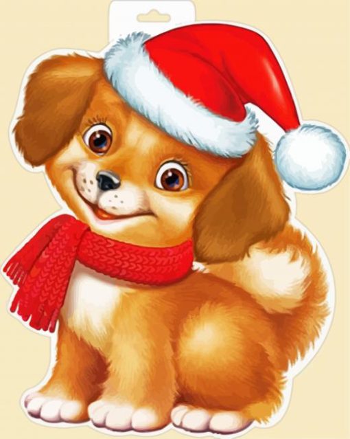 Christmas Dog paint by numbers