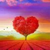 Romantic Heart Shape Tree paint by numbers