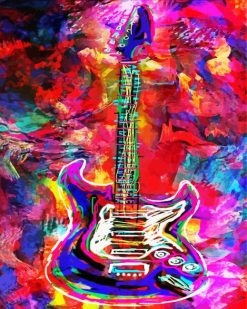 Abstract Guitar paint by numbers