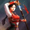 Asian Warrior Woman piant by numbers