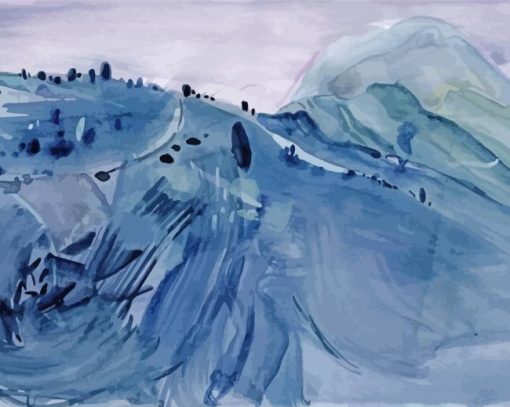 Abstract mountain paint by numbers