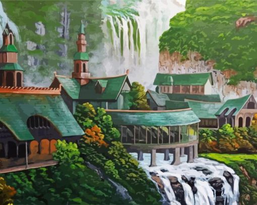 Aesthetic Rivendell Landscape paint by number