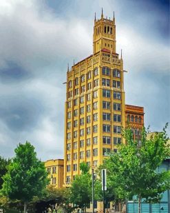 Asheville buildings paint by number