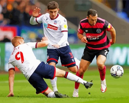 Bolton Wanderers players paint by numbers